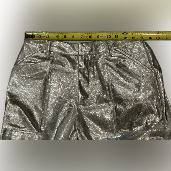 Hot & Delicious Silver Cargo Pants Metallic Shine - Picture 13 of 16